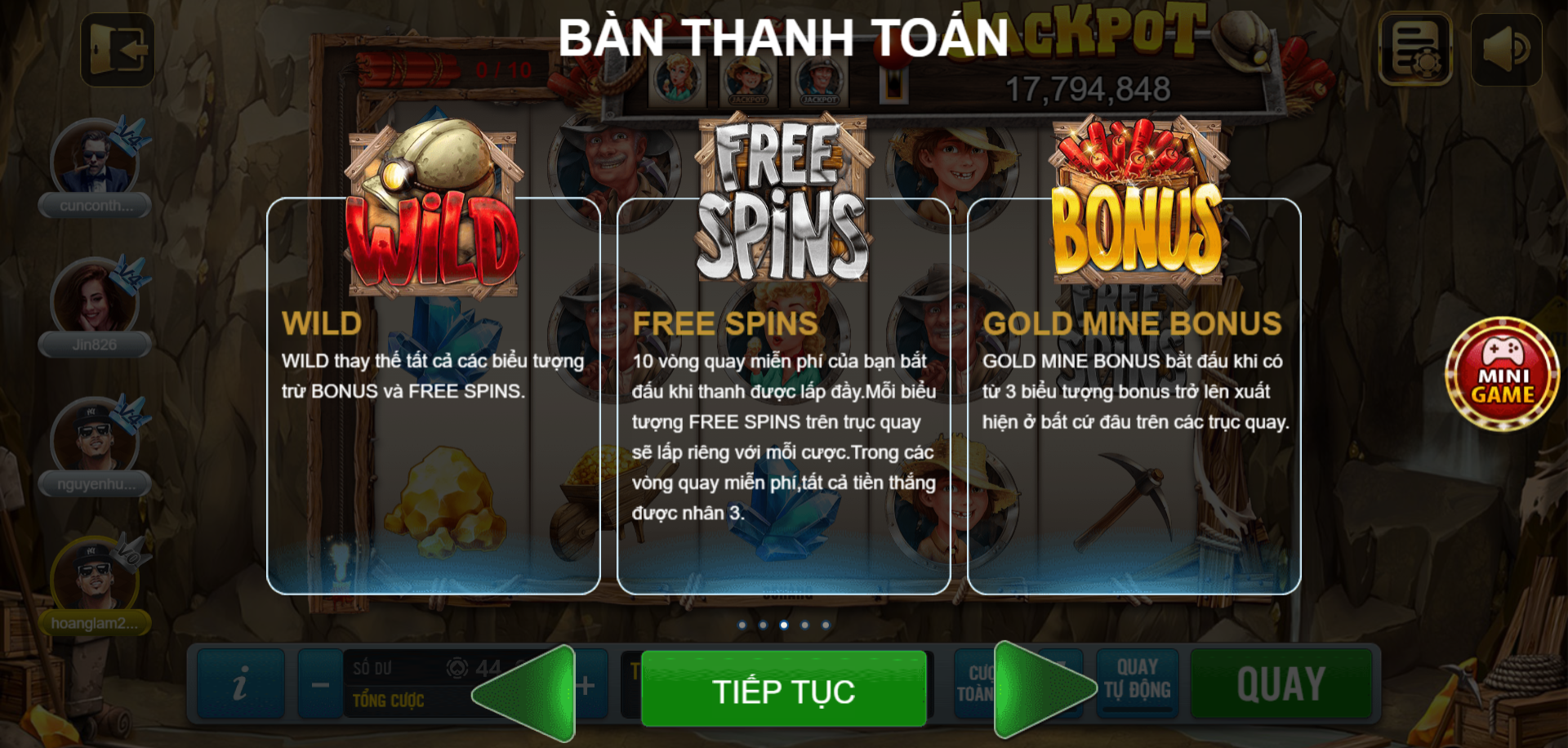 Tối đa 5 người có thể tham gia cùng lúc trong trác kim hoa 68 game bài