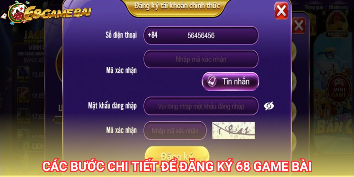 Cách đăng ký 68 Game Bài